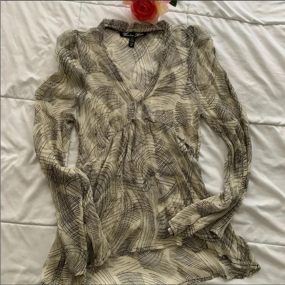 Winter Kate Tops - Winter Kate Y2K vintage sheer blouse